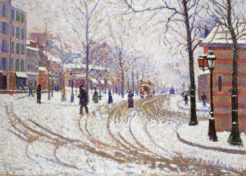 Paul Signac snow boulevard de clichy pa ris oil painting image